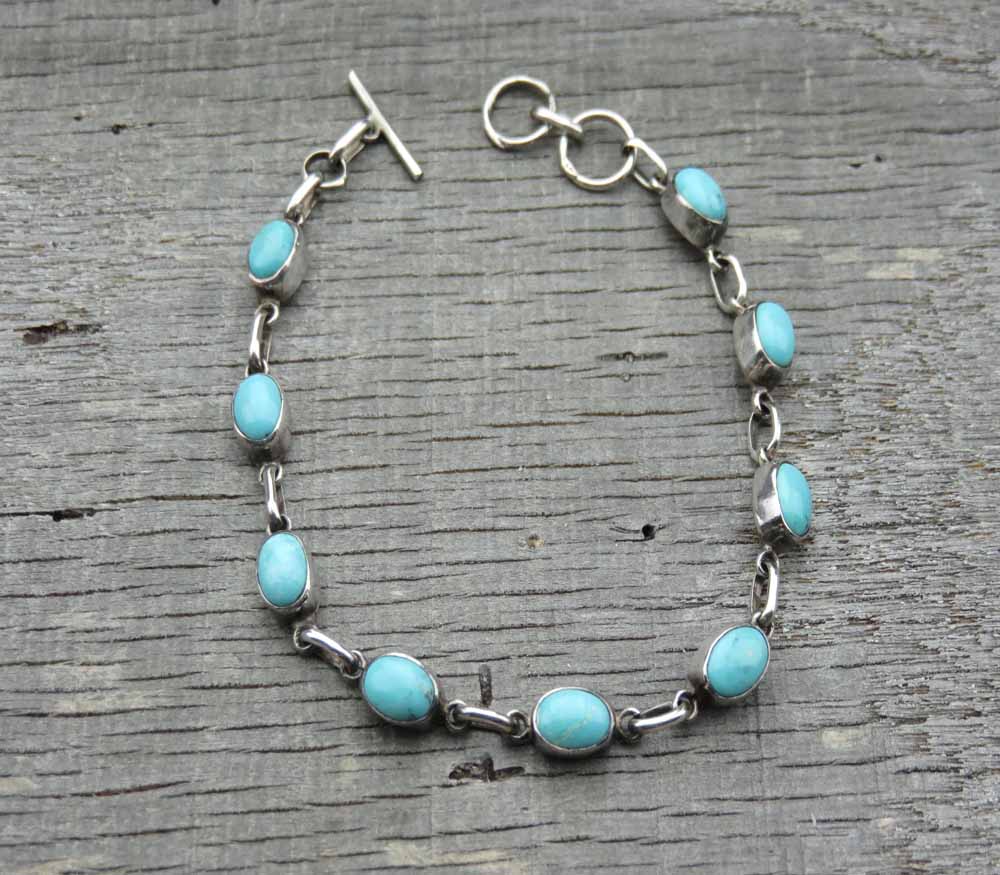 Native American Turquoise Link Bracelet